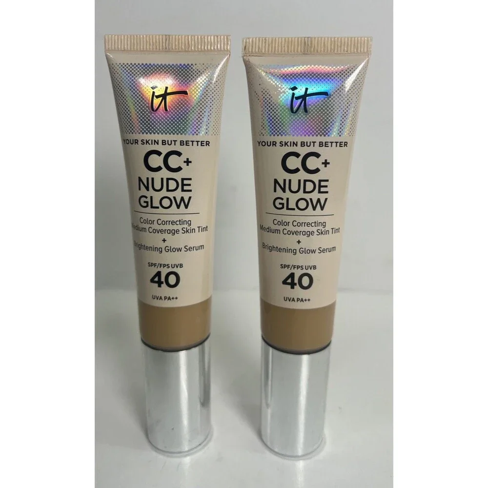 2- It Cosmetics Your Skin but Better CC+ NUDE GLOW SPF40 MEDIUM TAN 1.08 oz NNB